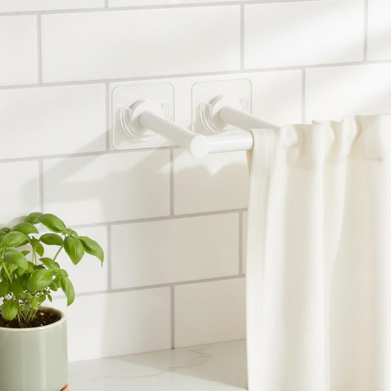 4 PCS Transparent Adhesive Cur - огляд і ціна Curtain Rods